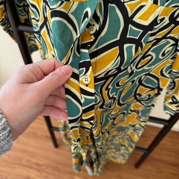 NWT Aab Collection Abstract Pattern Modest Long Sleeve Maxi Dress Size XXS - Picture 4 of 6